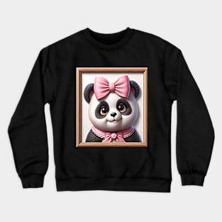 Portrait of a cute panda girl Crewneck Sweatshirt